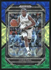 2023-24 Panini Prizm Draft Picks Choice Blue Yellow & Green Chris Paul #71